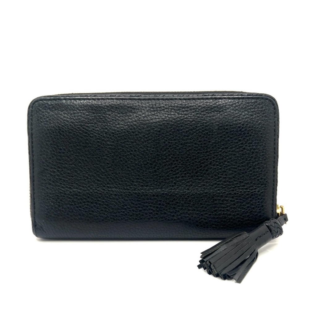 Authentic Tory Burch Black Leather Long Zippy Wallet With Tassle - Picture 3 of 9